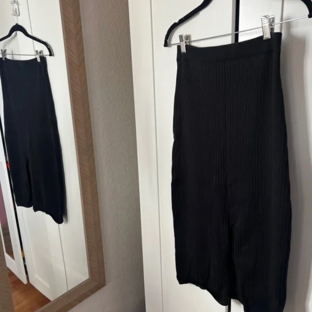 Free People Ribbed Knit Midi Skirt, Sz M